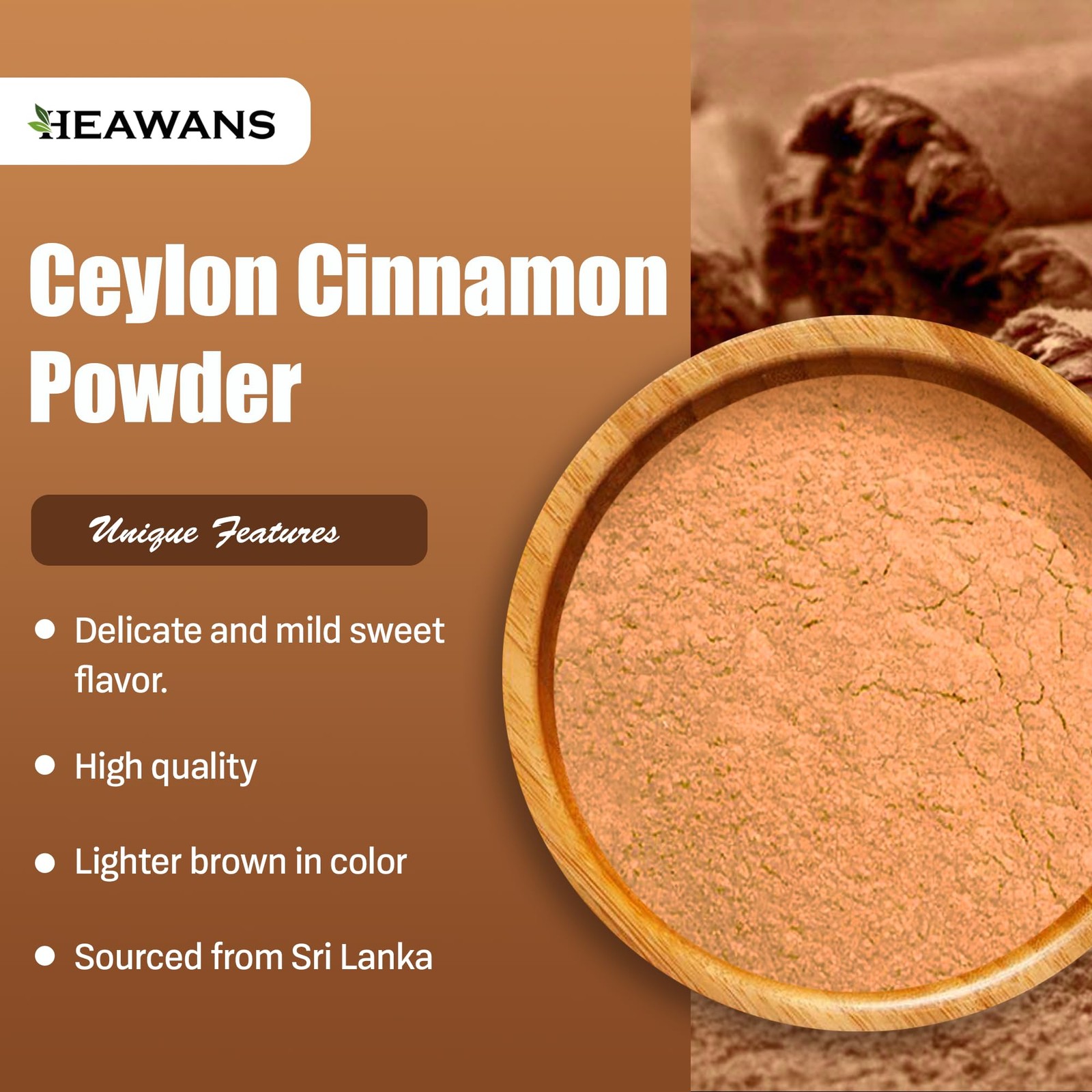 Organic Ceylon Cinnamon Ground Premium (Real or True 1.6 Ounce (Pack of 1)