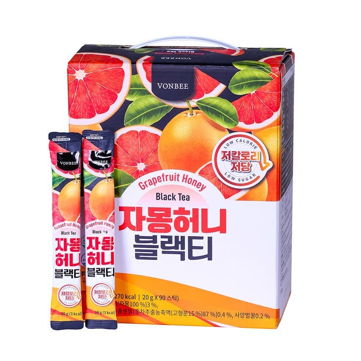 Vonbee Black Tea with Honey & Grapefruits – 90 Stick Pack K-Food