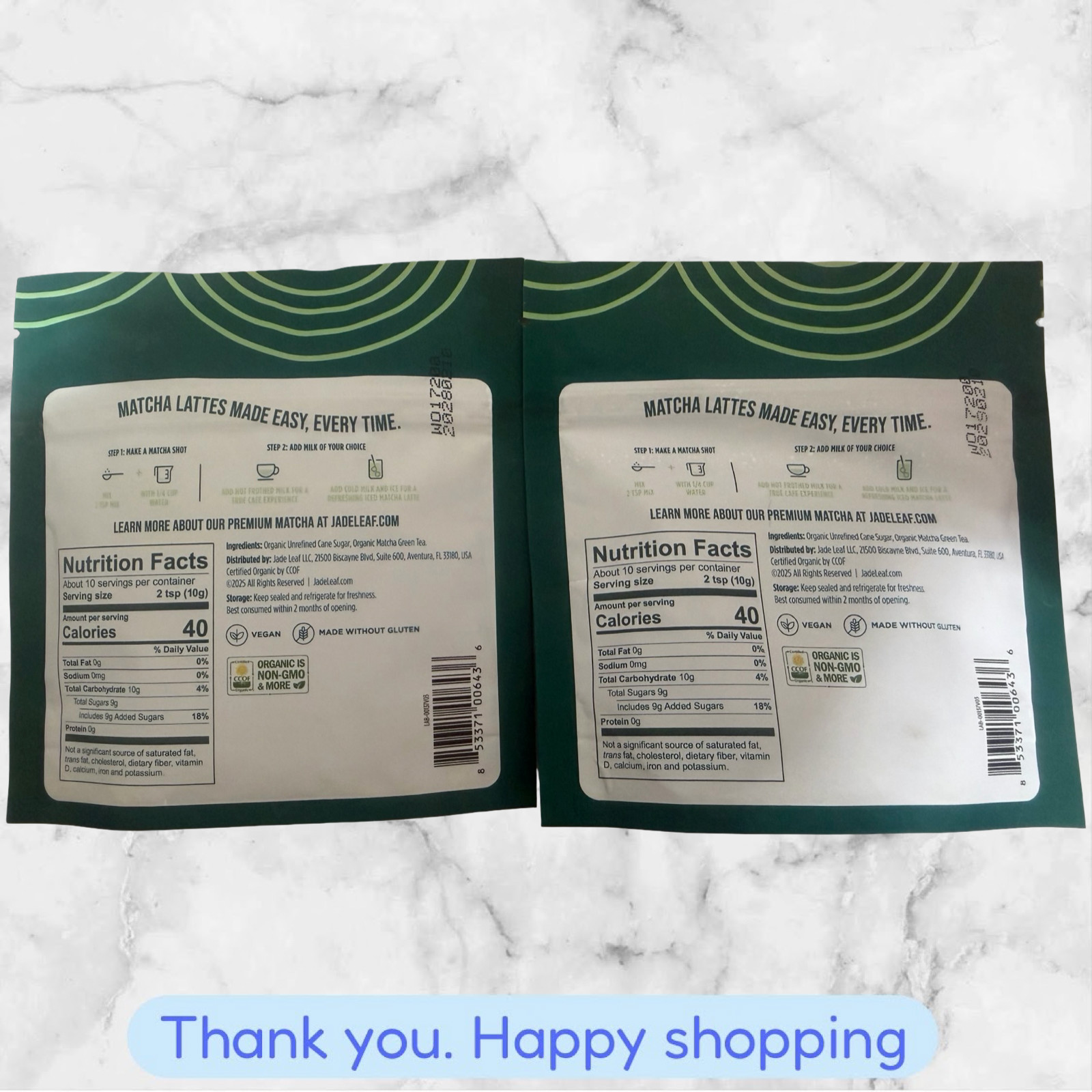 FOR 2 Jade Leaf Matcha Organic Japanese Matcha Latte Mix Powdered Tea 3.5 Oz NEW