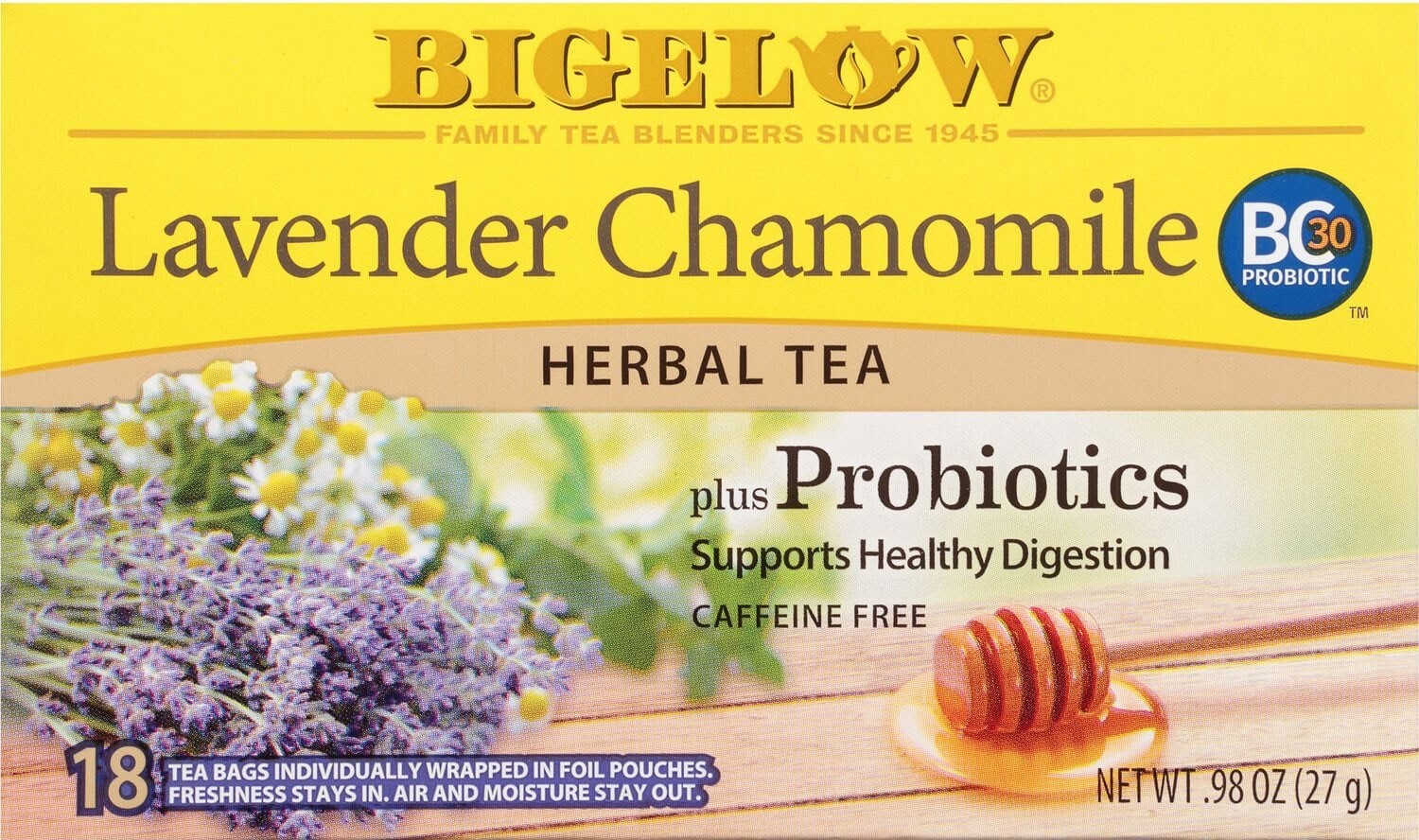 Bigelow Lavender Chamomile Herbal Tea – 18 tea bags