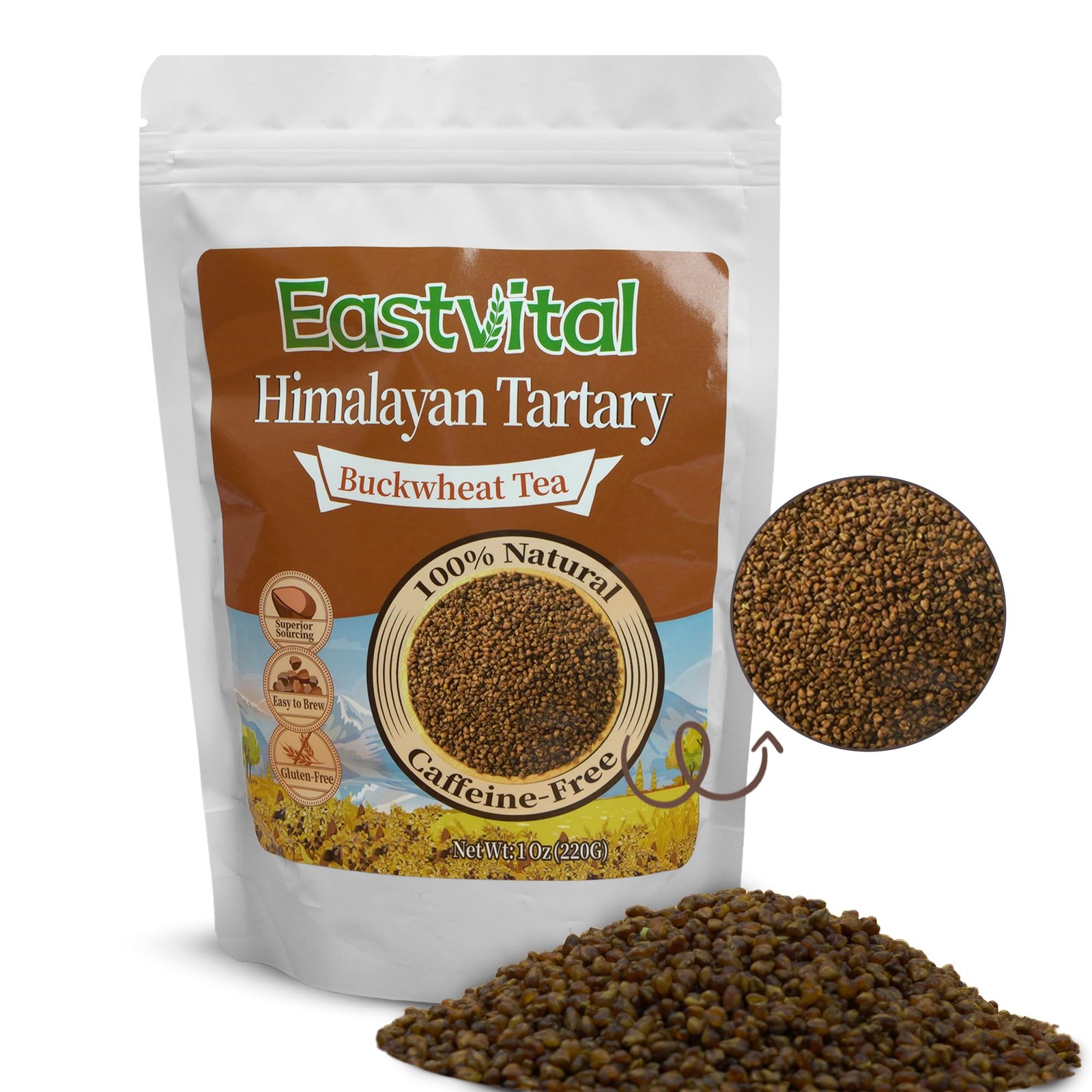 Himalayan Tartary Buckwheat Tea 220g – Caffeine & Sugar Free Roasted Buckwhea…