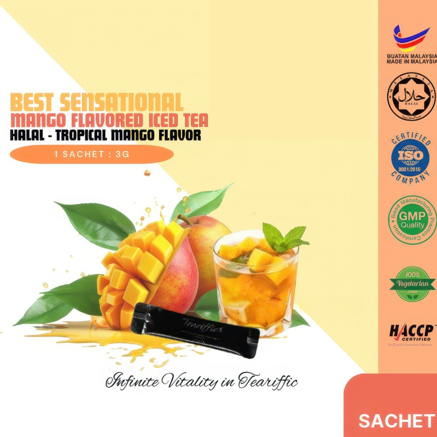 TEARIFFIC Magic Mango Sensation Sexual Men Herb Energy Coffee Tea Boost Sachets