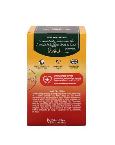 Ahmad Tea Mango Magic Black Tea 20 Count Naturally Caffeinated Flavorful Brew