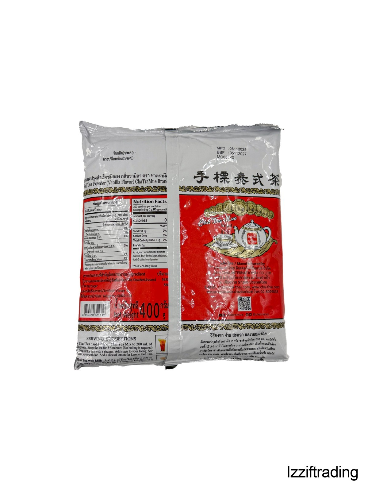 Thai Tea Mix Original Cha Tra Mue 400 g.