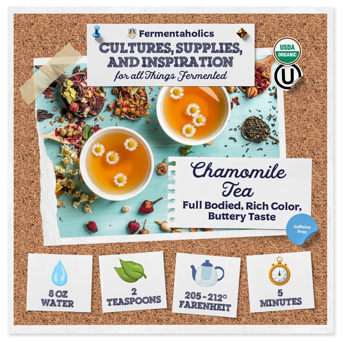 Fermentaholics USDA Certified Organic Chamomile Flowers