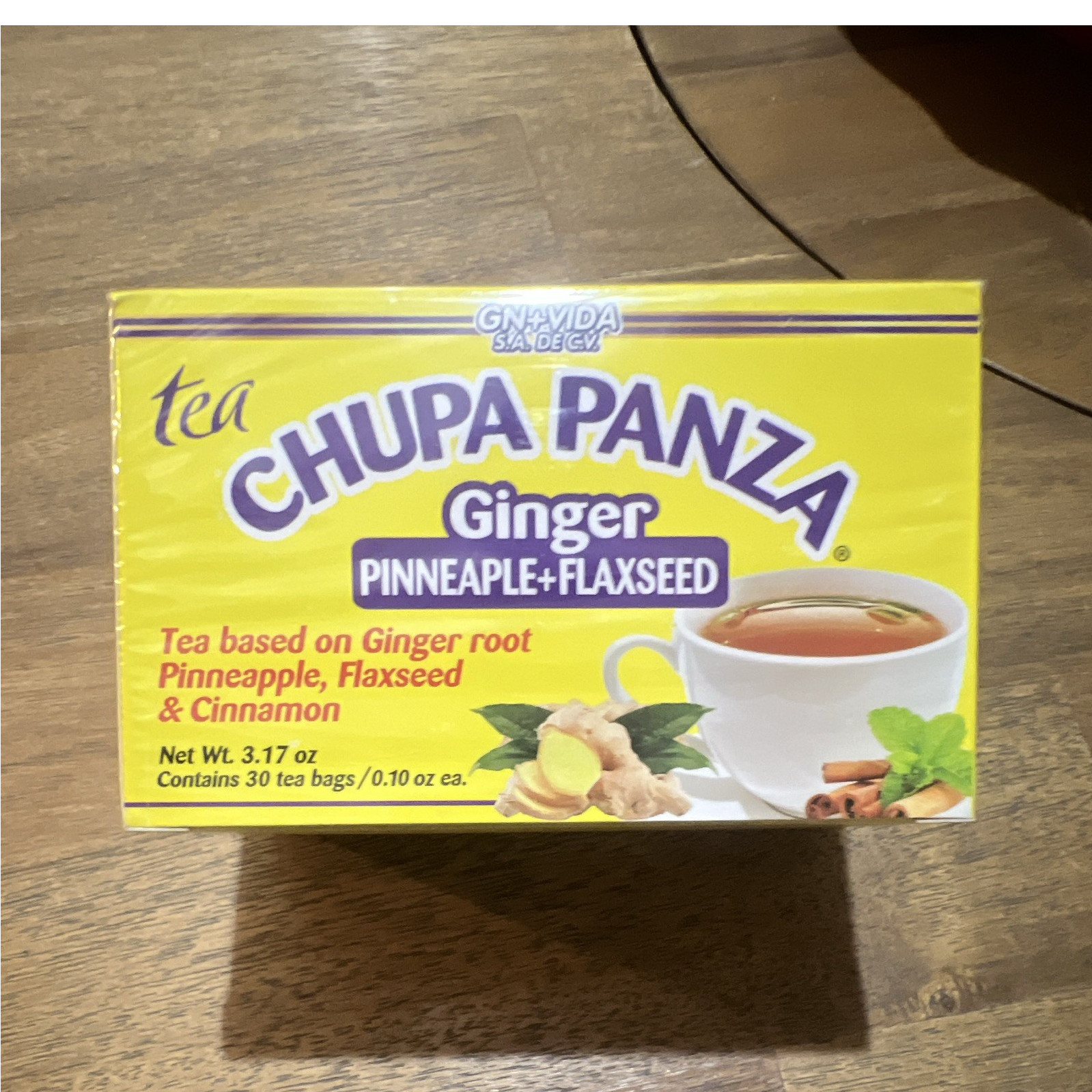 Chupa Panza Ginger Pineapple + Flaxseed Tea Bags Cinnamon, 30 Ct 3.17 oz