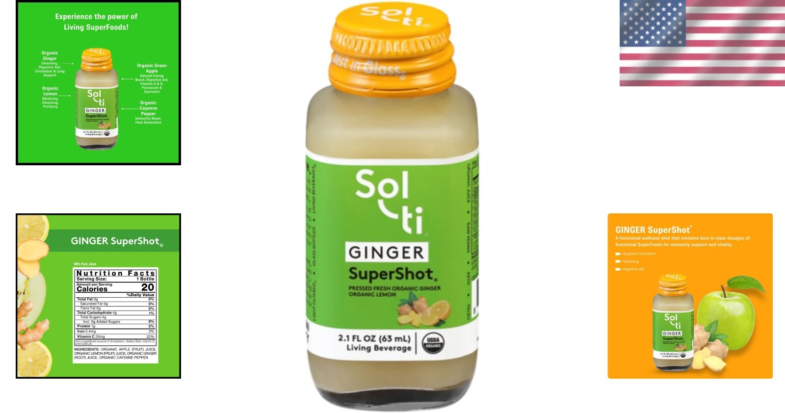 Organic Ginger SuperShot: Immune-Boosting Cold-Pressed Juice – 25.2 Fl Oz
