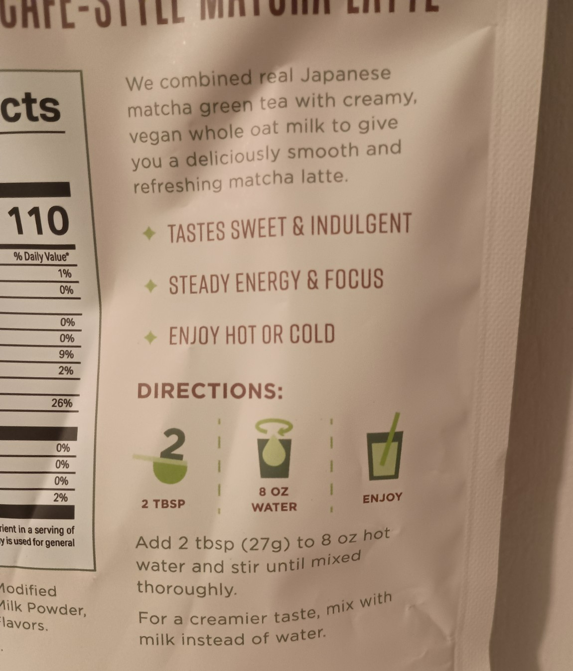 Karma Kitchen Japanese Barista-Style Vanilla Matcha Latte w/ Whole Oat Milk