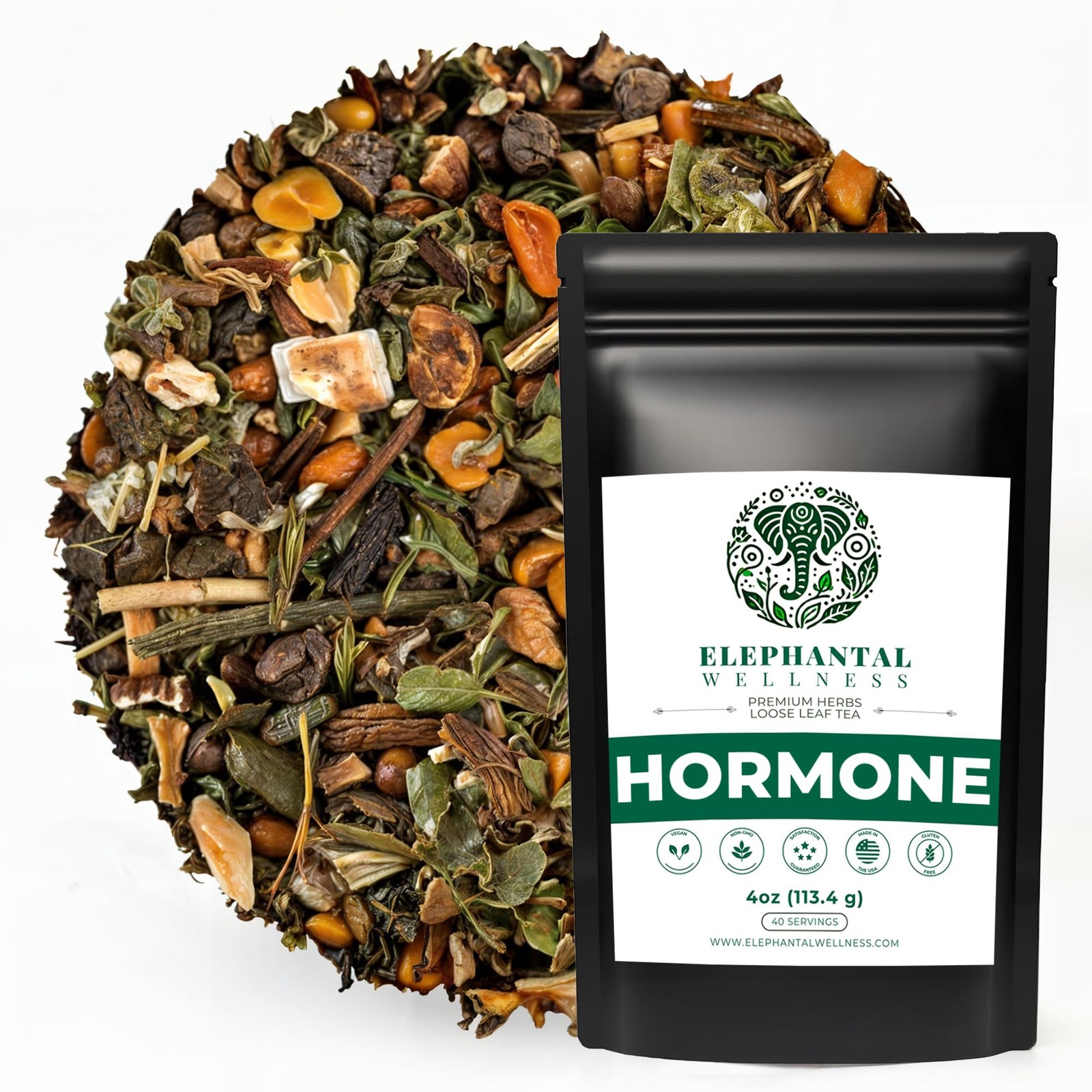 Elephantal Wellness Premium Hormone Herbal Tea | PCOS, Hormonal Balance Mood…