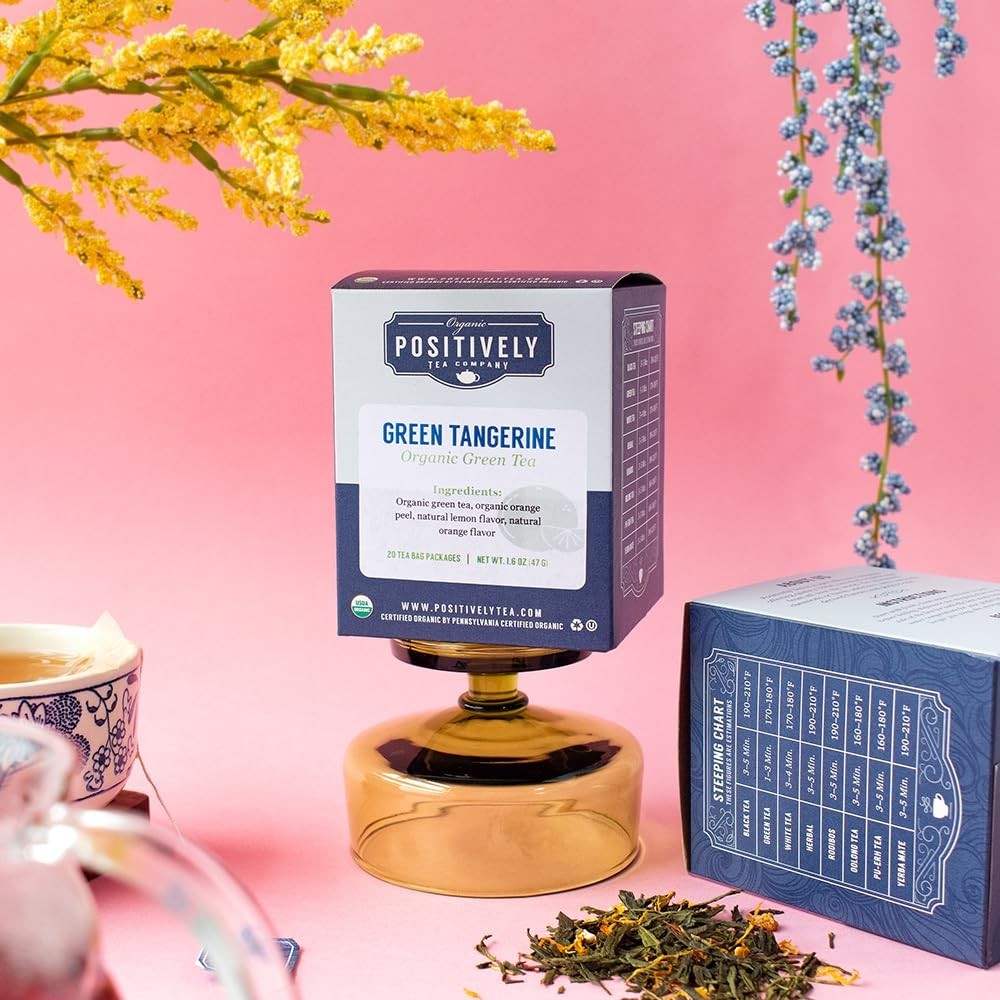 Delicious Green Tangerine Tea Bags – 20 Individually Packaged Sips of Wellness