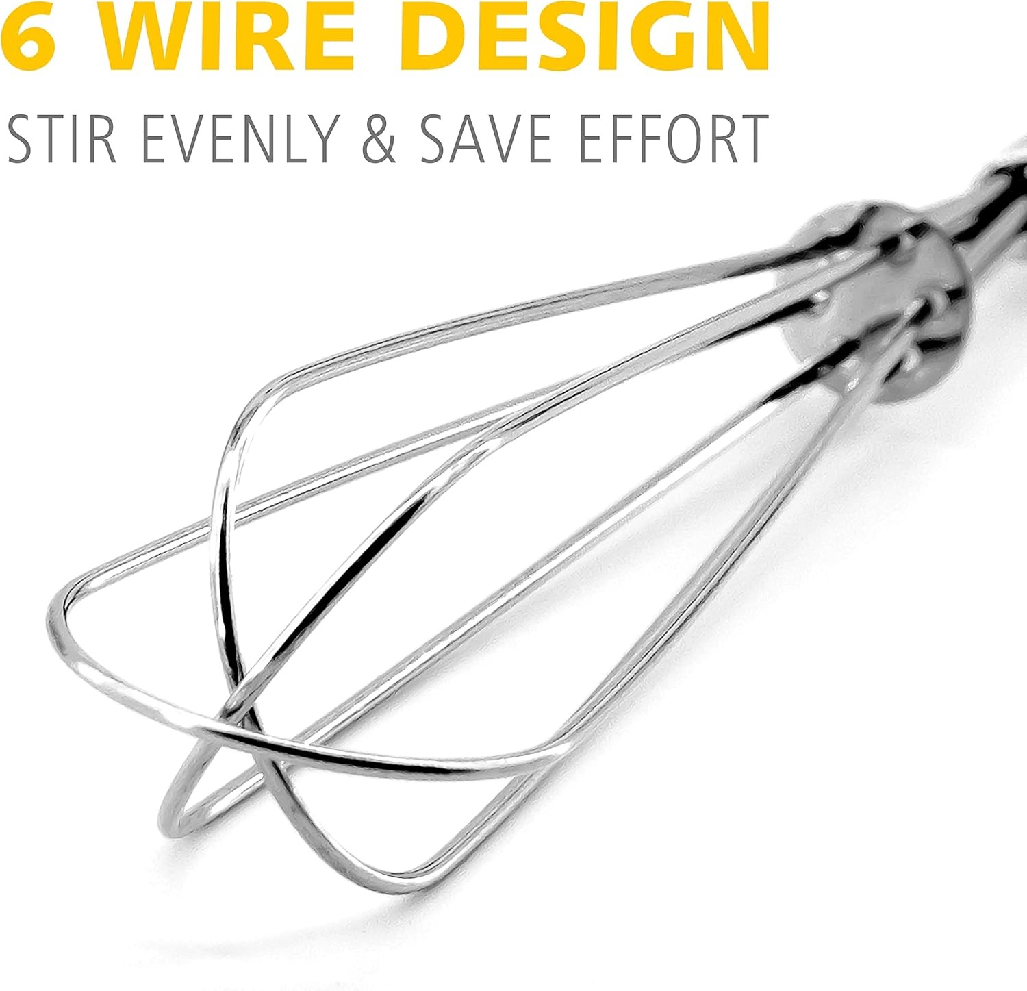 Anaeat Mini Wire Whisks, Set of 2 Portable Stainless 5+7 inches, Silver 2Pcs