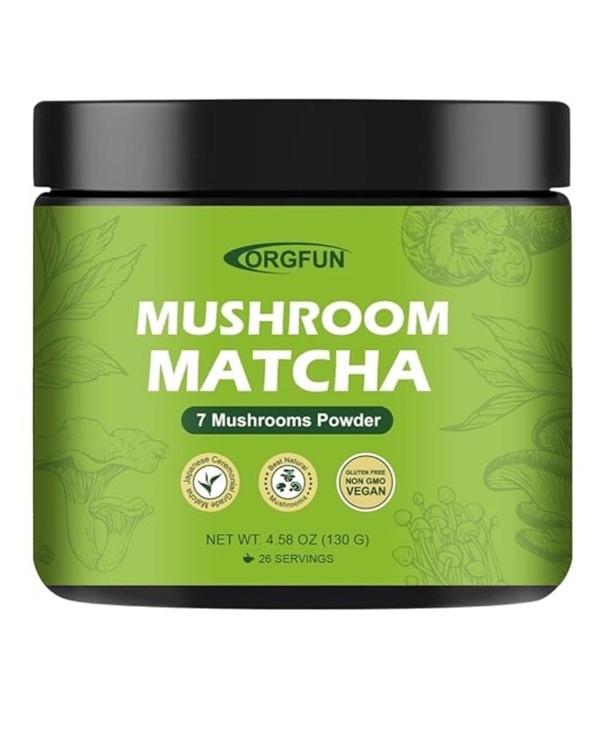 Orgfun Mushroom Energizing Matcha Latte Powder 4.58 oz exp. 12/27