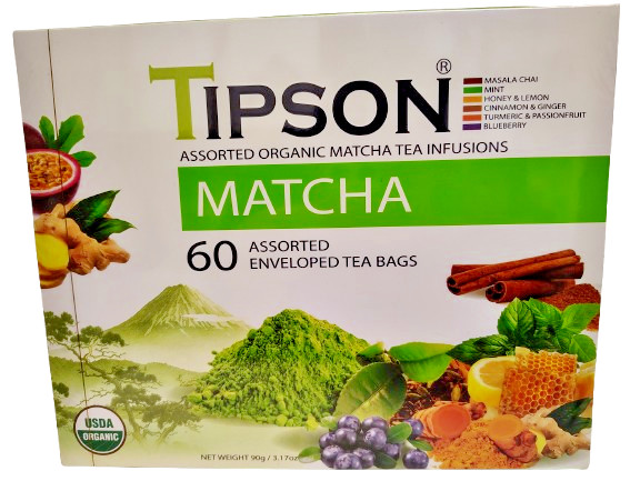 Tipton Organic MATCHA Tea Infusions, BB 10/28, Lot of 60 Bags, Free Shipping