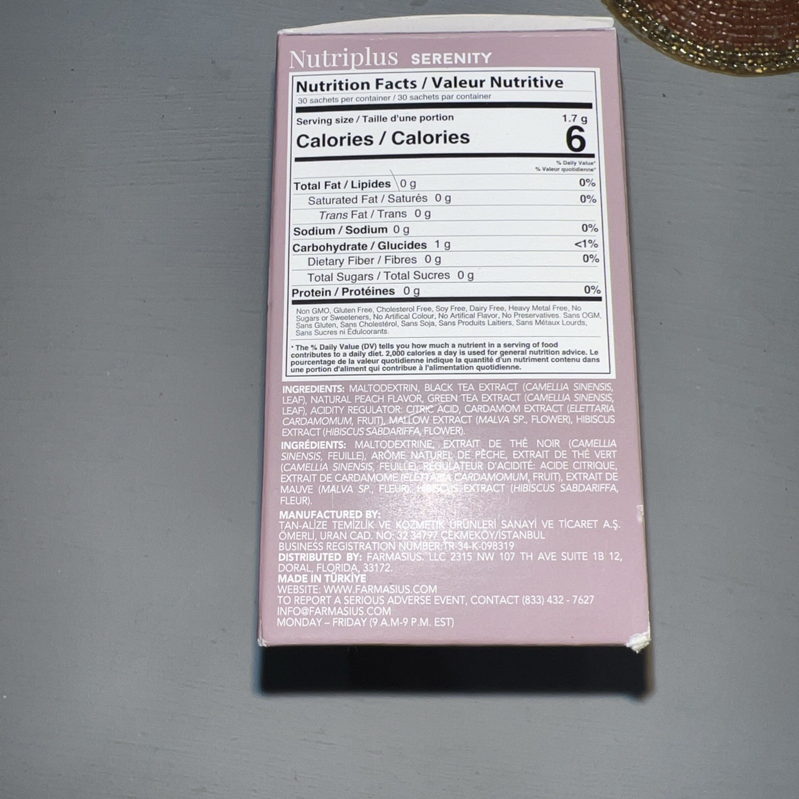 Box Of Individual Packet Tea