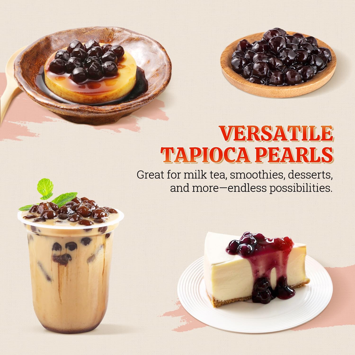 52USA Boba Tapioca Pearls 2.2LB, Fresh Bubble Tea Pearl, Quick Cook Black Ple…