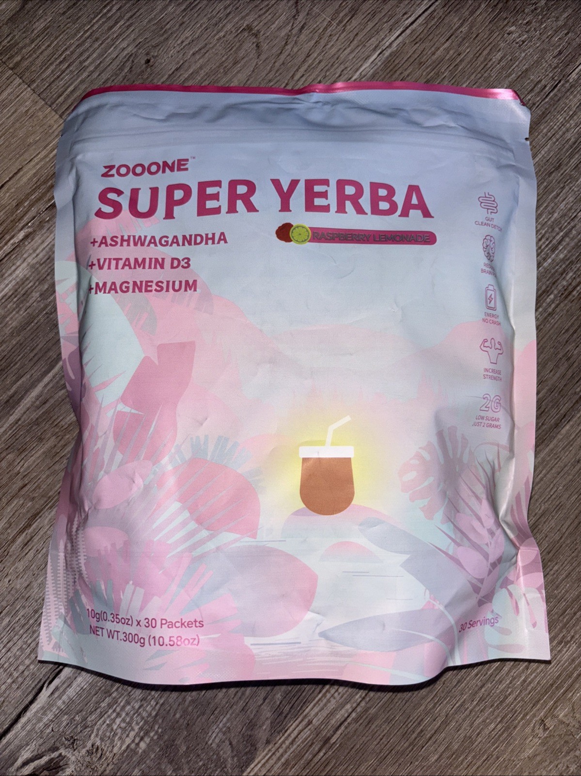 Zooone Super Yerba 30 Packets Ashwagandha Magnesium Vitamin D3 Supplement