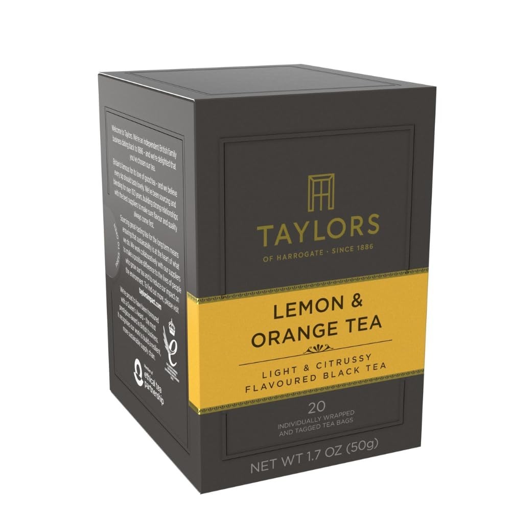 Refreshing Lemon & Orange Black Tea, 20 Count Pack of 6, Perfect Hot or Iced