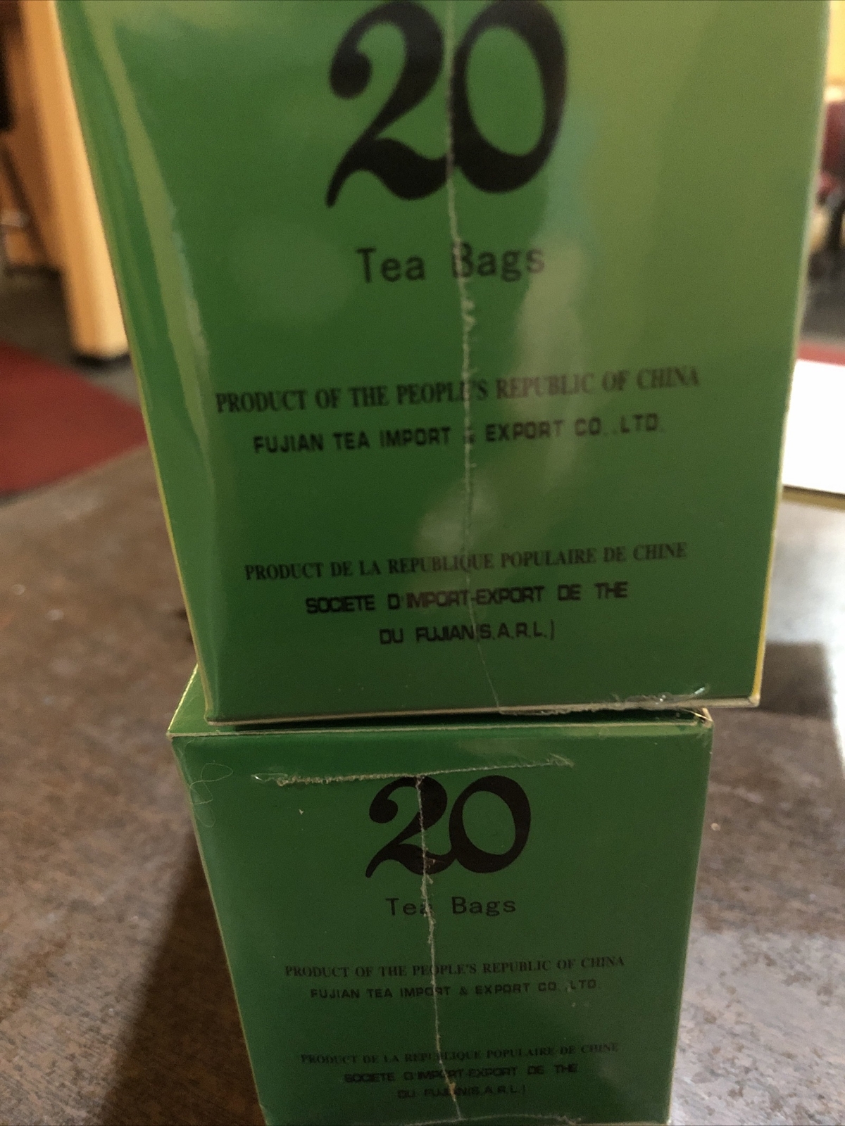 (2) Boxes of Chinese Green Tea, 20 Individual Bags (each)