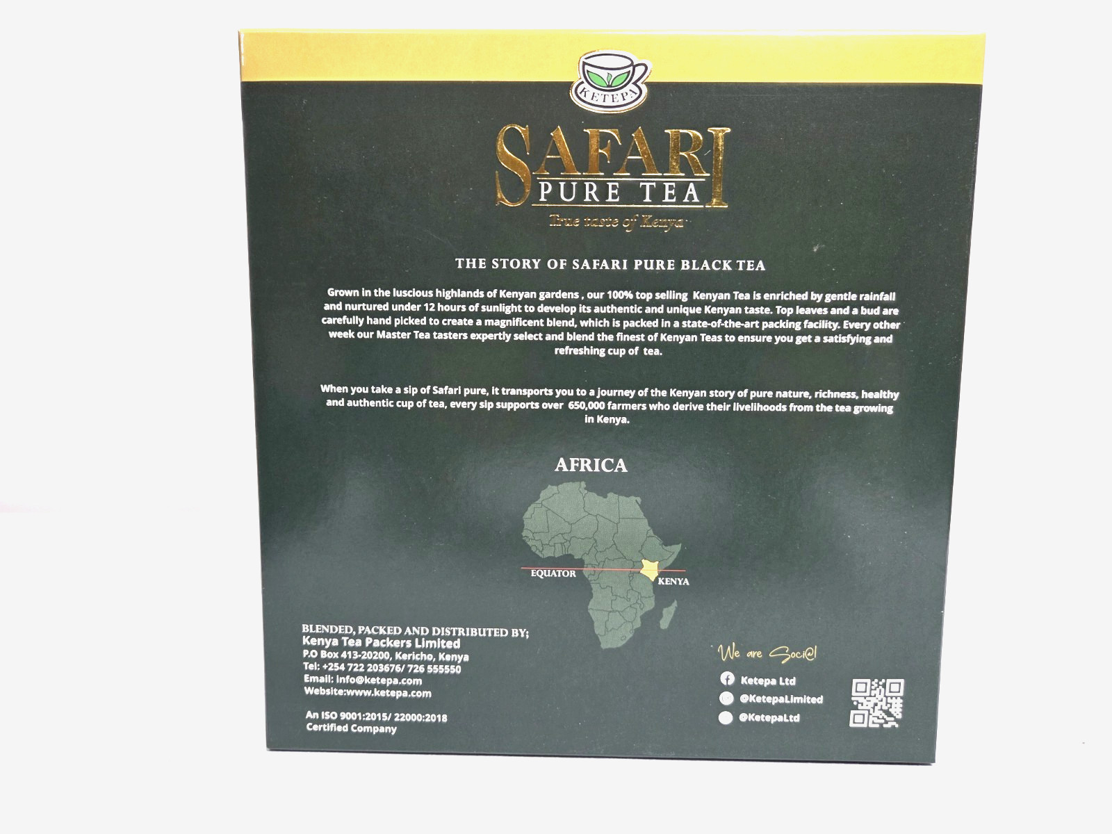 Safari Pure Kenya Tea – 100×2 Enveloped Tea Bags (2 PACK)