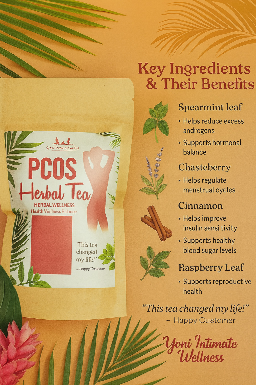 Hormone Balance Tea for PCOS – Reduce Cysts, Irregular Periods & Acne