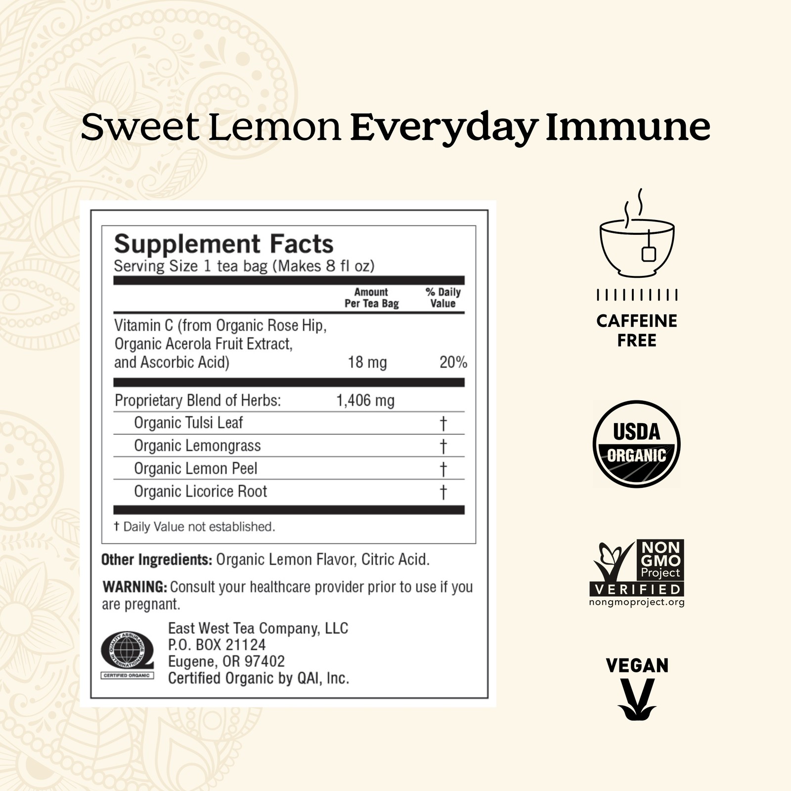 Yogi Tea – Sweet Lemon Everyday Immune – 6 Pack, 96 Tea Bags