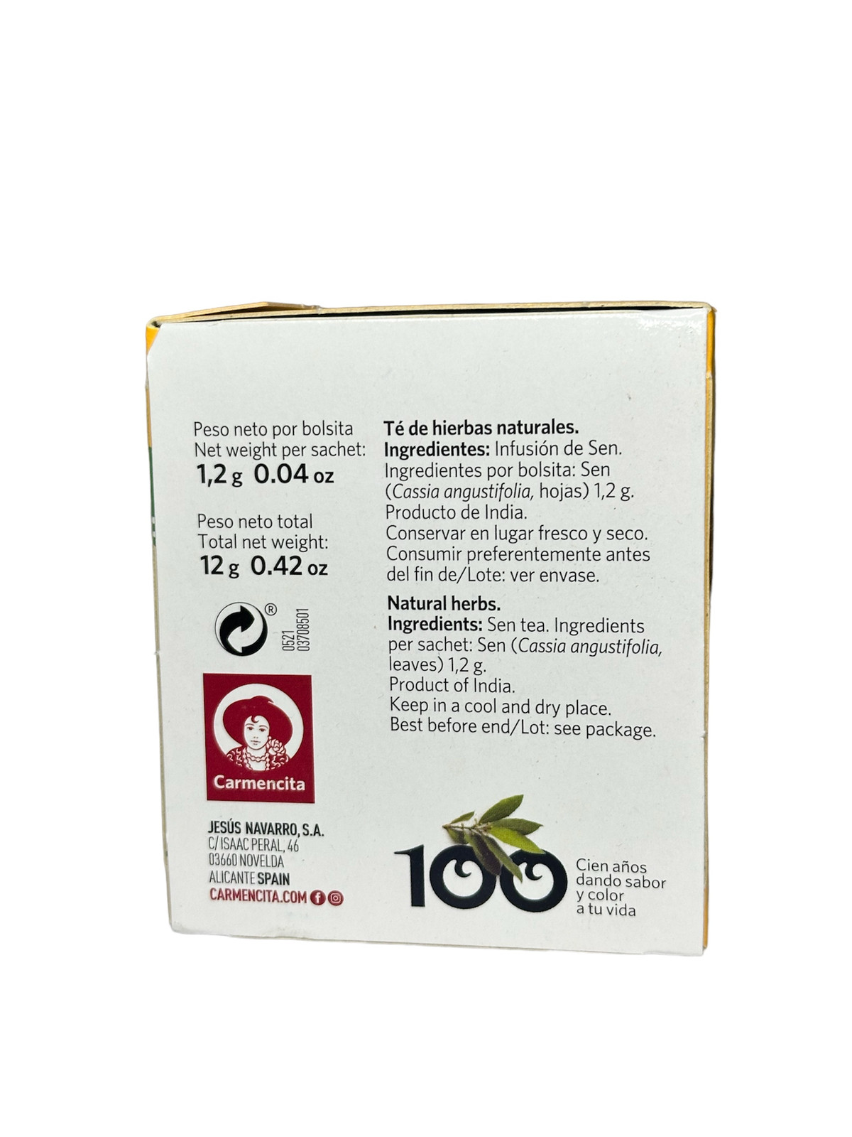Carmencita Sen Tea Natural Herbs-Te Hierbas Naturales 10 Bolstas (Tea Bags)
