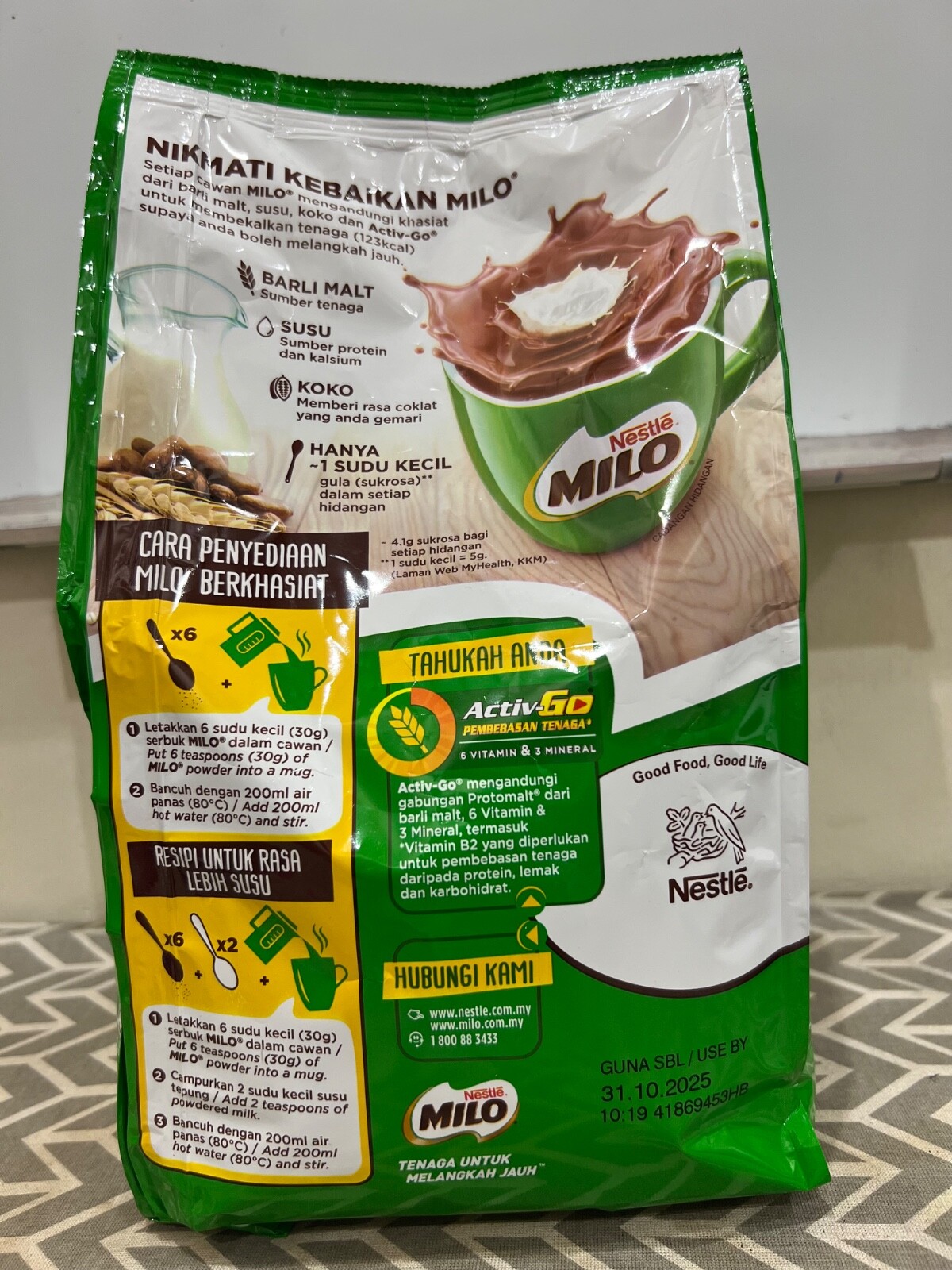 NESTLE MILO Nutritious Chocolate Malt Drink Pack 1Kg + Ekspress Shipping DHL
