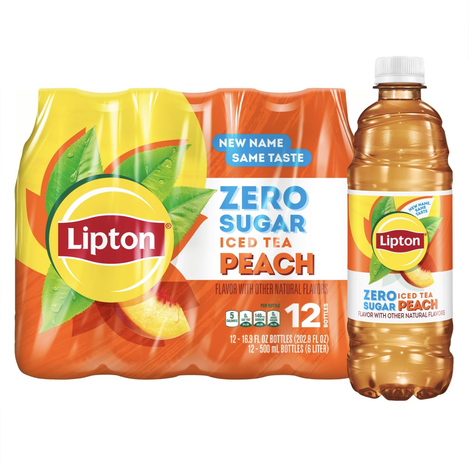 Diet Peach Iced Tea, 16.9 Fl Oz Bottles Pack of 12