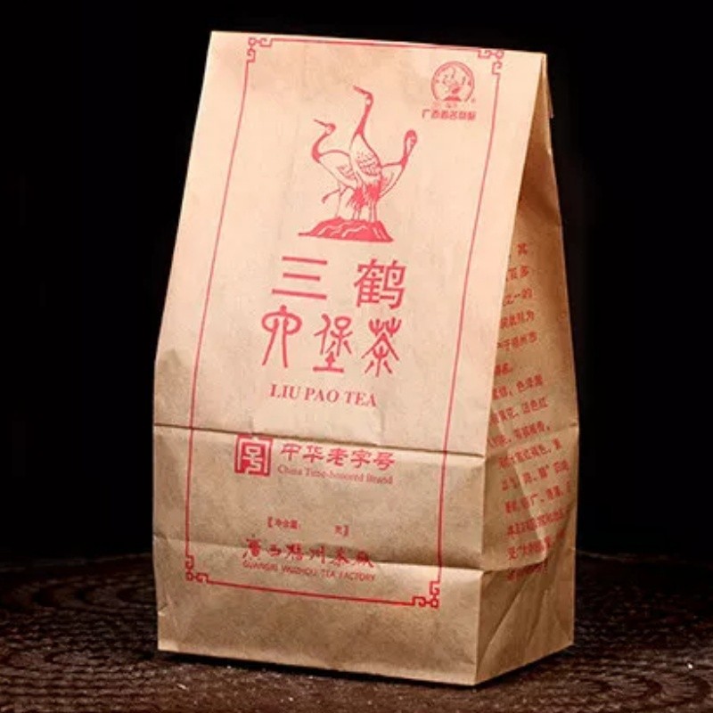 1000g Premium Three Cranes Liupao Hei Cha Liu Bao Aged Black Dark Tea Basket