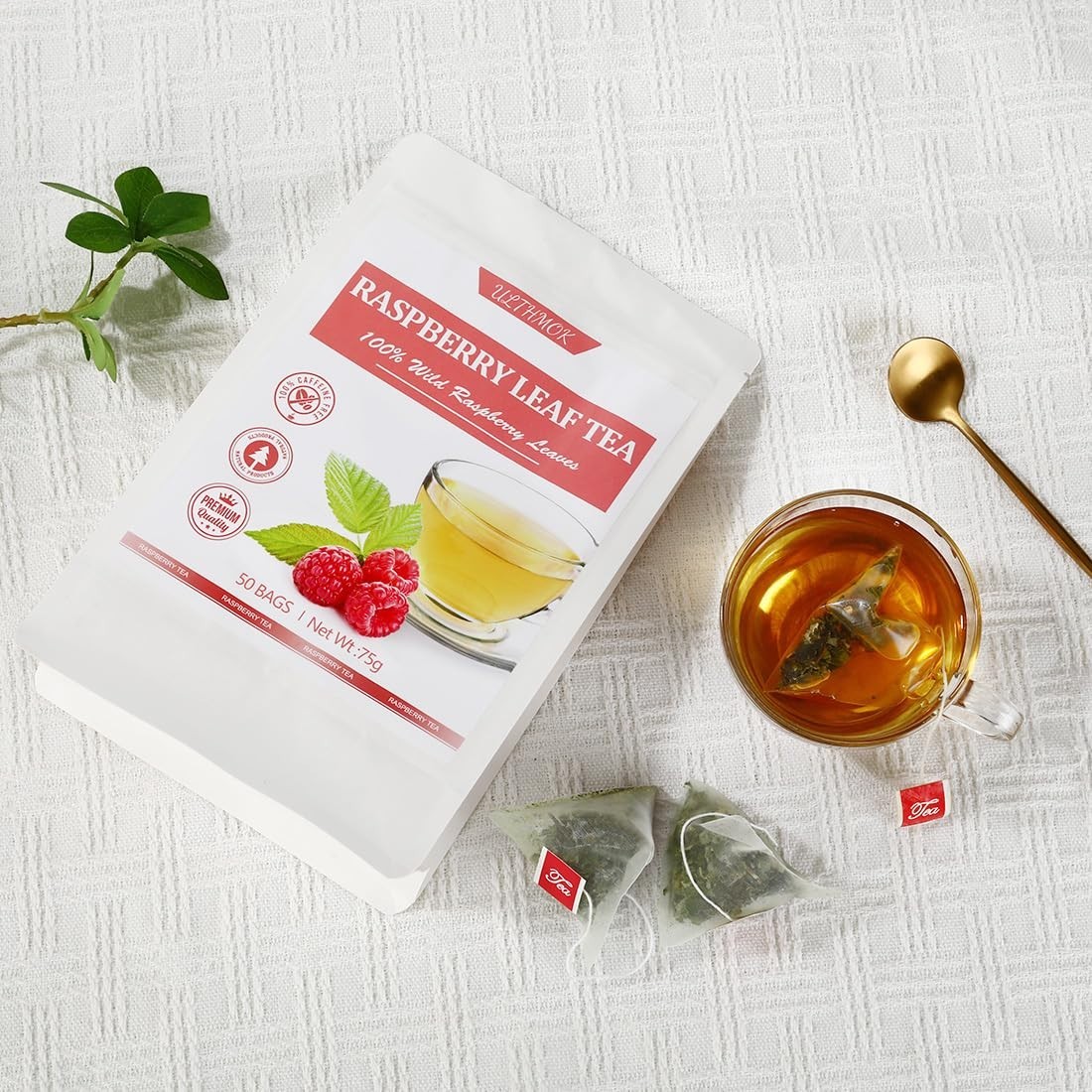 100% Natural Red Raspberry Leaf Tea Bags – Supports Pregnancy & Menstrual Health