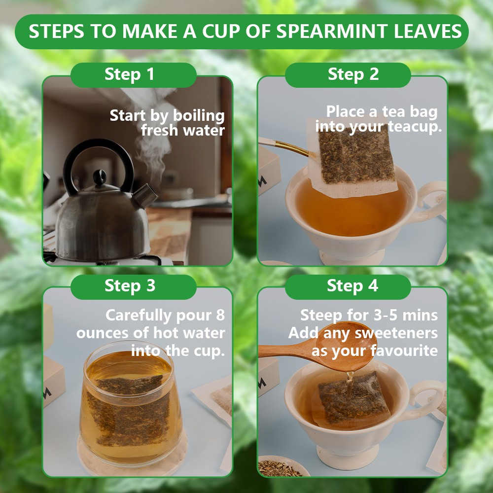 Spearmint Tea Bags Promotes Healthy Skin And Hair Enhance Immunity 120 Bag