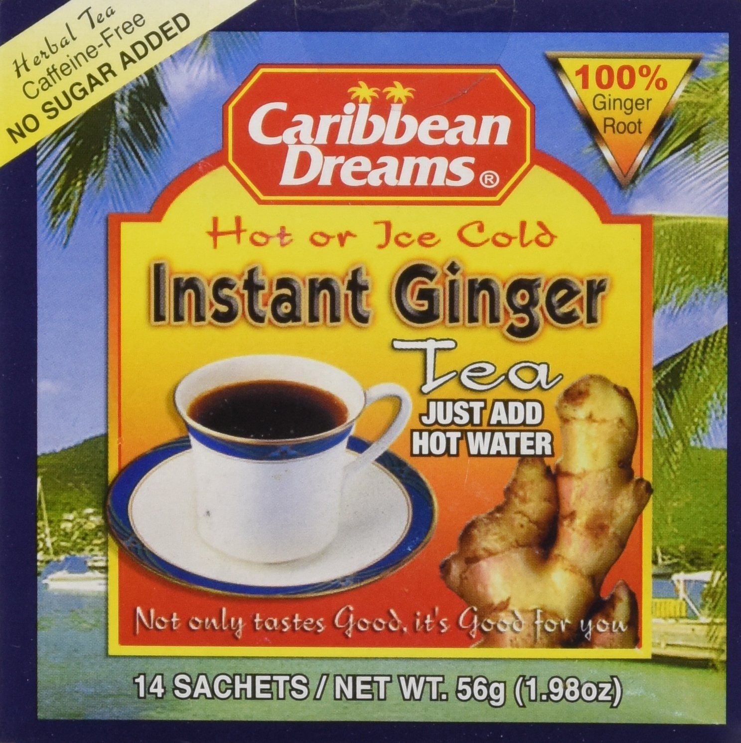 Instant Ginger Tea Un-Sweetened, 0.14 Oz, 14 Sachets