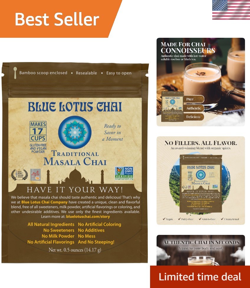 Instant Masala Chai Powder – Makes 17 Cups of Organic Gluten-Free Delight