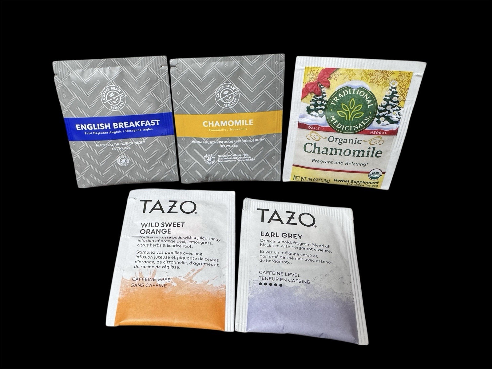 20 New Tazo Premium Tea Bags Mixed Assortment Chamomile Grey Orange Breakfast
