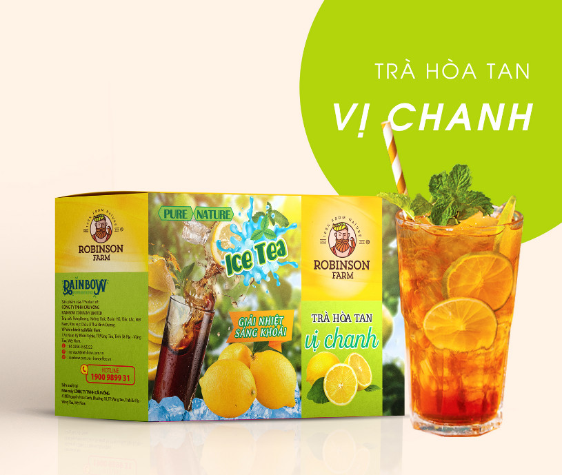 Robinson Farm – Lemon Flavor Instant Vietnamese Tea (18 bags x 15g x 1 box)