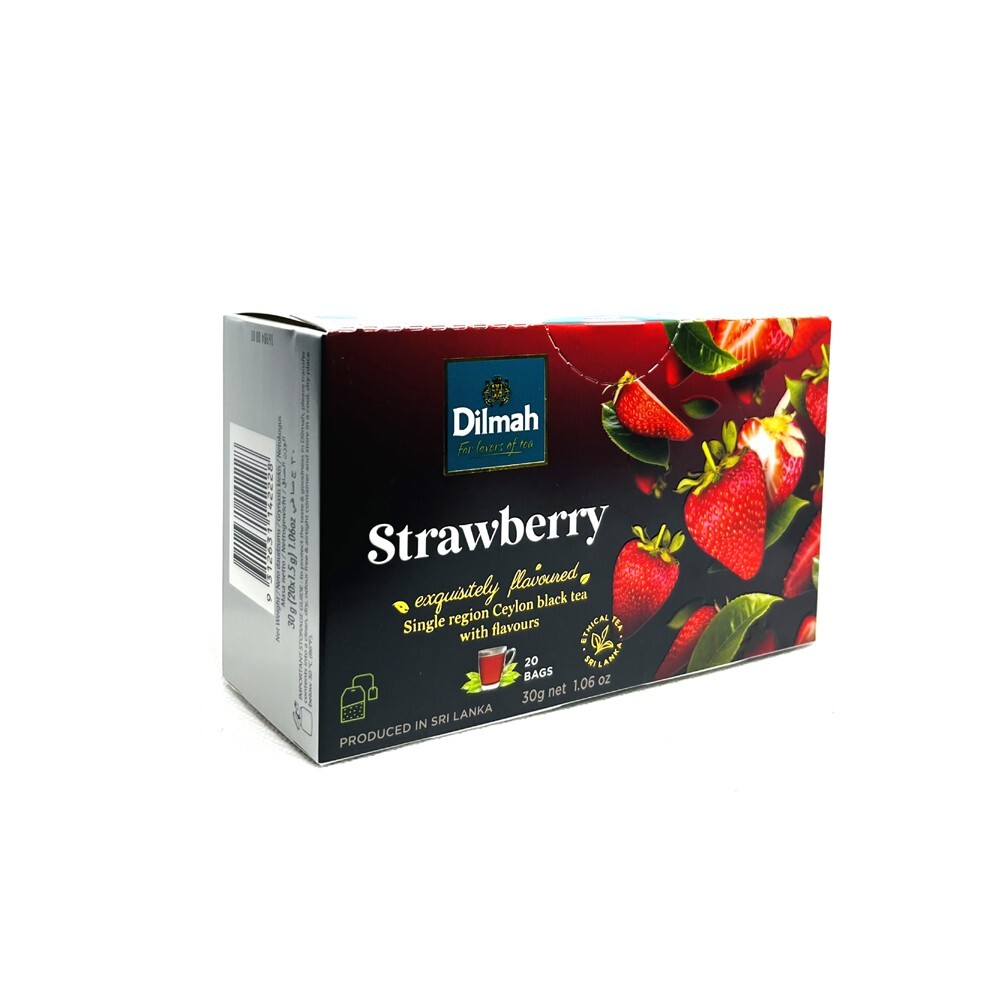 Dilmah Strawberry Flavored Ceylon Black Tea – 20 Tea Bags X 6 Packs
