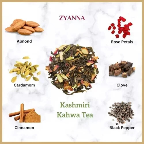 Zyanna Kashmiri Kahwa -Green Tea 100g Free Shipping World Wide