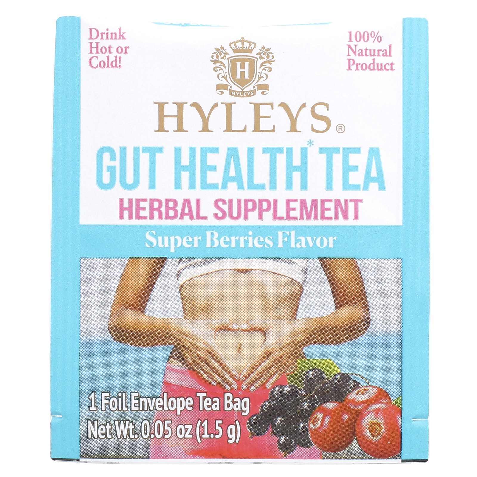 Gut Health Tea, Super Berries , 25 Foil Envelope Tea Bags, 1.32 oz (37.5 g)