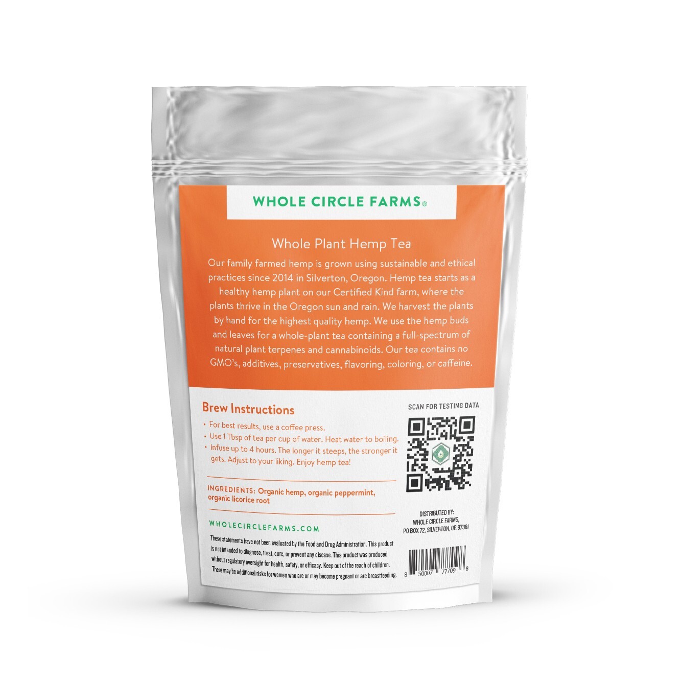 Naturally Sweet Hemp Tea Blend –  From our Organic Farm in Silverton, Oregon