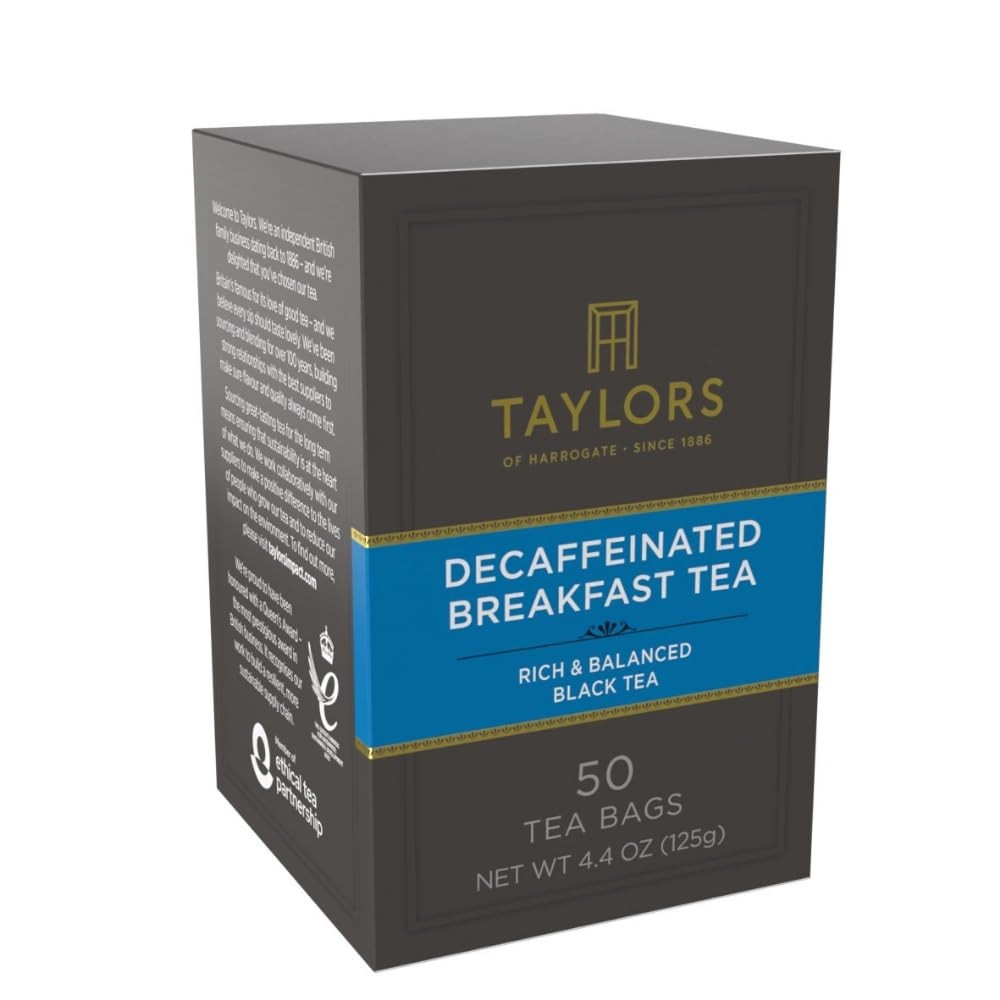 Exquisite 50 Count Decaffeinated Breakfast Tea – Eco-Friendly & Allergen-Free