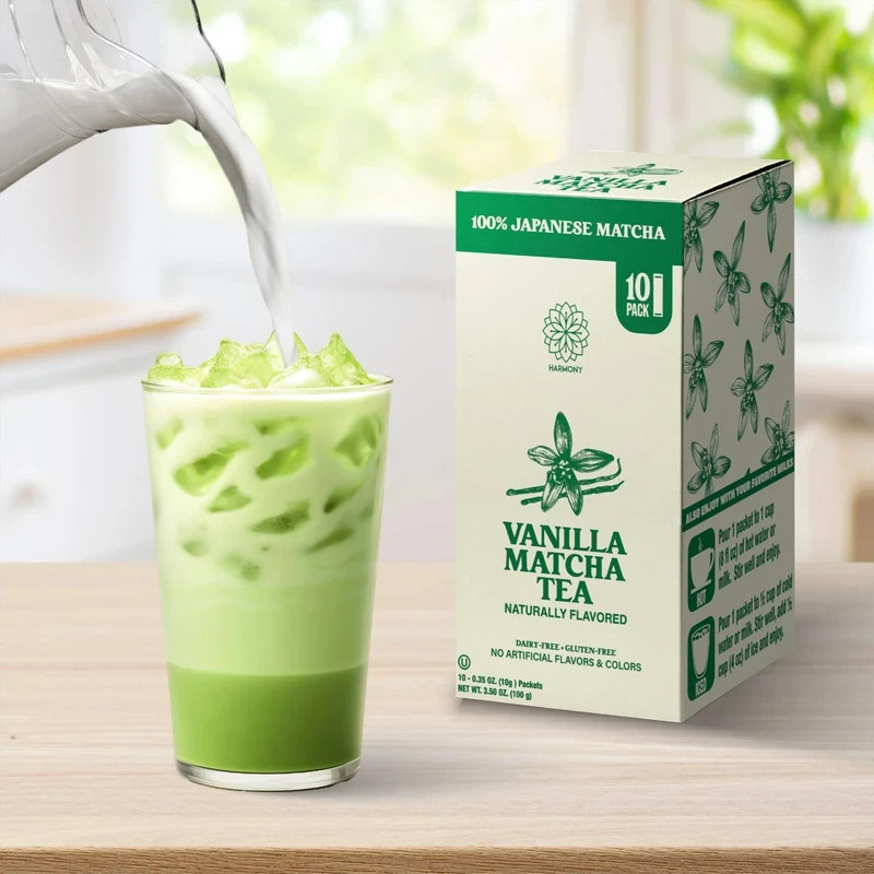 20 Harmony Matcha Vanilla Japanese Matcha, Sweetened w/ Organic Sugar On-the Go