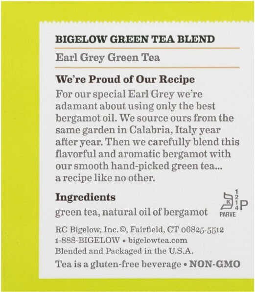 Bigelow Earl Grey Green Tea – 20 tea bags