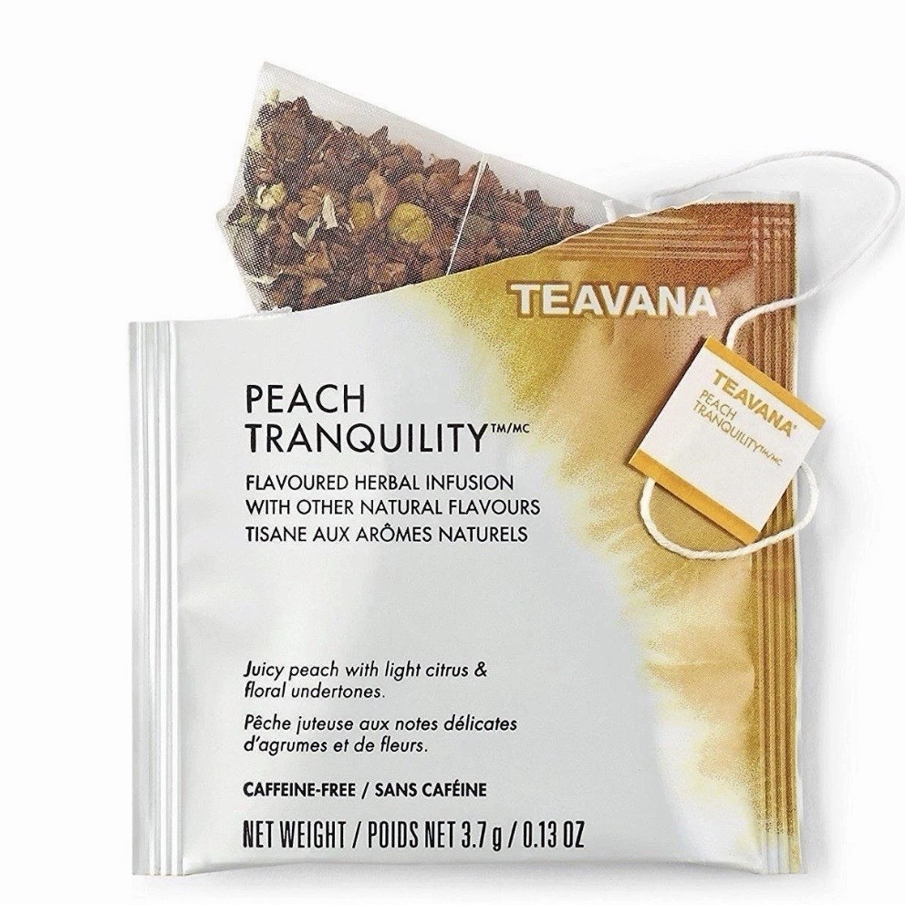 RARE Starbucks Teavana Peach Tranquility Peach Herbal Tea Bags 10ct