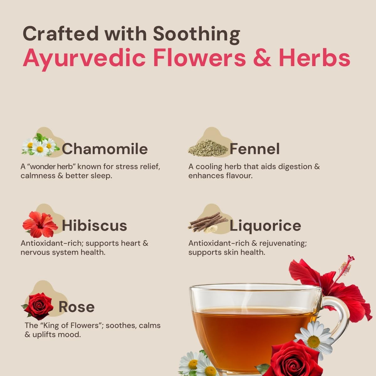 Maharishi Ayurveda All Natural Rose Hibiscus Herbal Tea, 20 Tea Bag