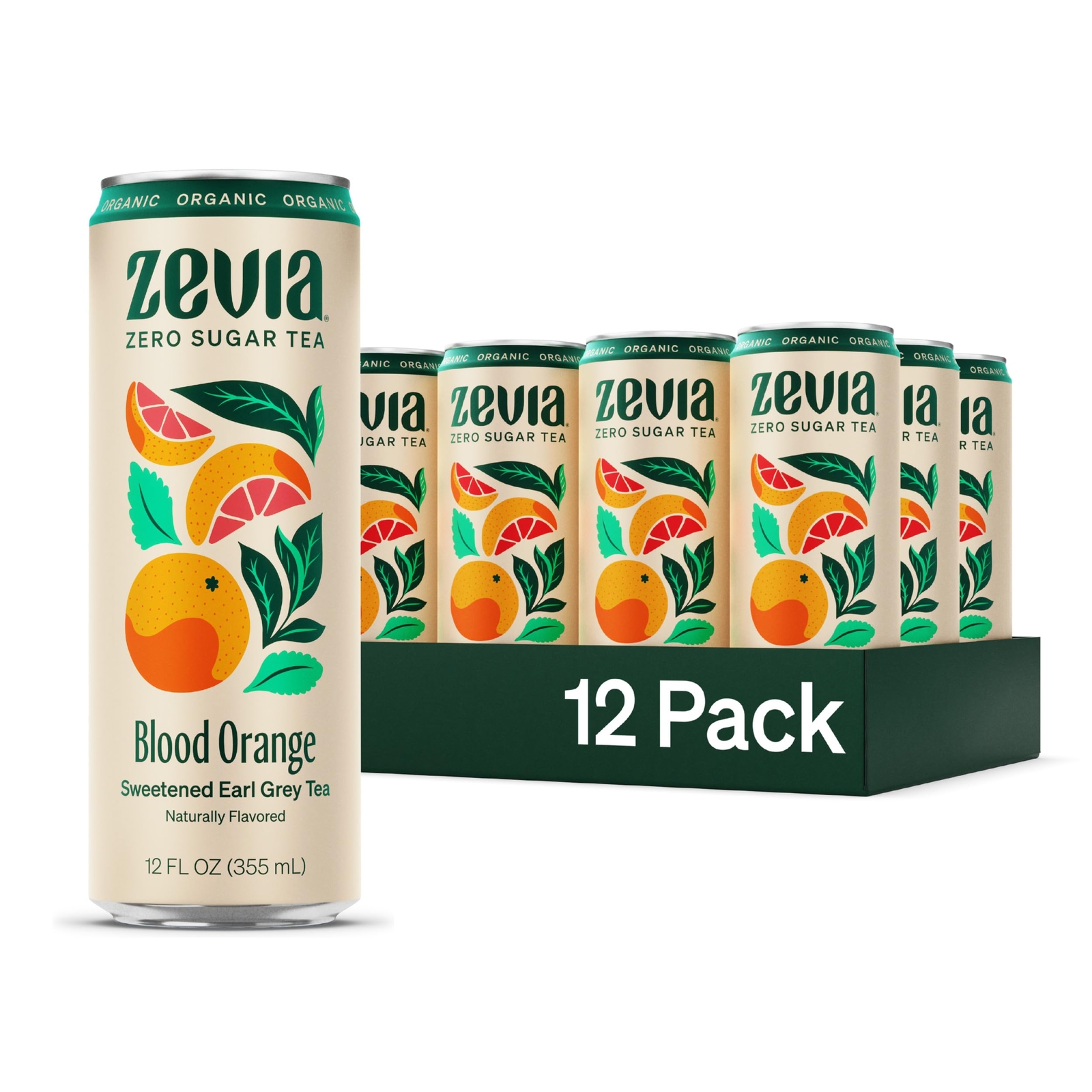 Zevia Organic Earl Grey Tea with Blood Orange Zero Calorie Zero Sugar 12 Pack