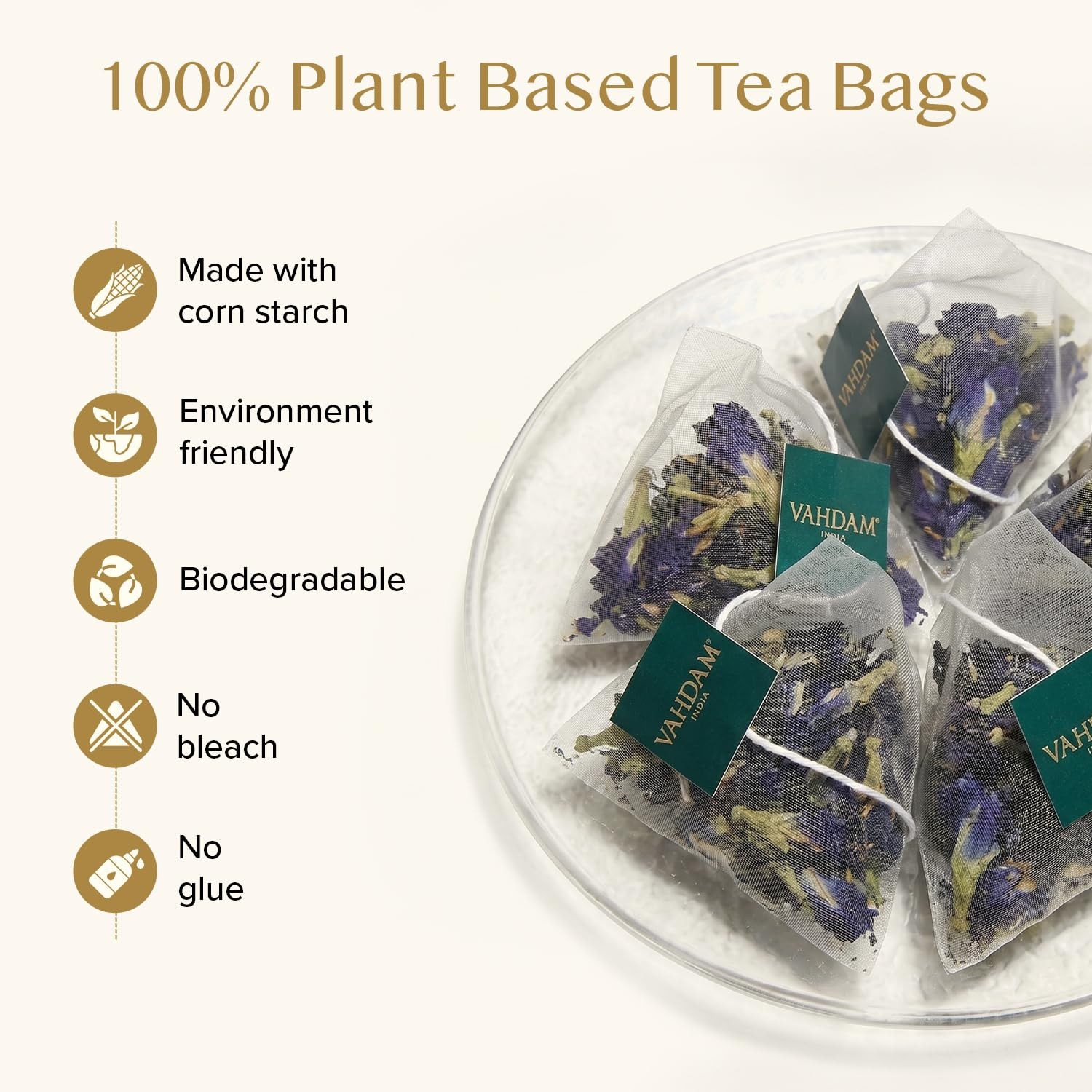 Butterfly Pea Flower Tea Bags 40 Pyramid Teabags Vegan, NonGMO | Delicate &…