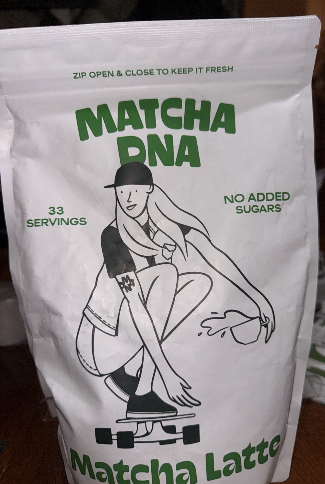 Matcha DNA Matcha Latte. 17.6 Oz. 33 Servings No Sugar Low Caffeine Drink Mix