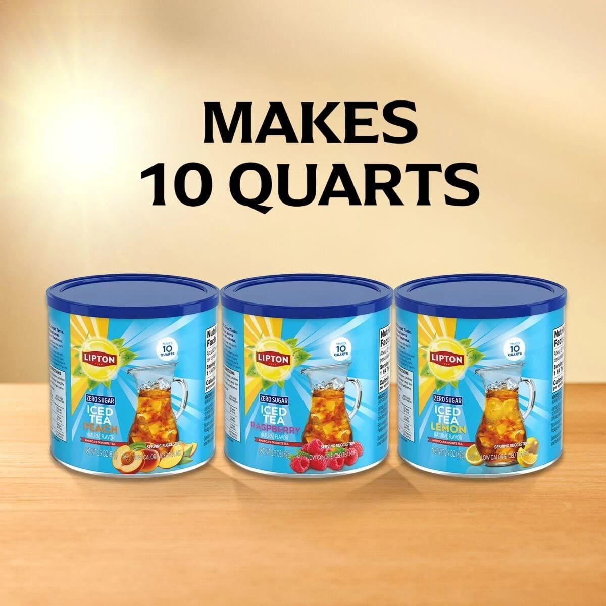 Lipton Zero Sugar Lemon Iced Tea Mix, Makes 10 Quarts (Pack of 6) BEST