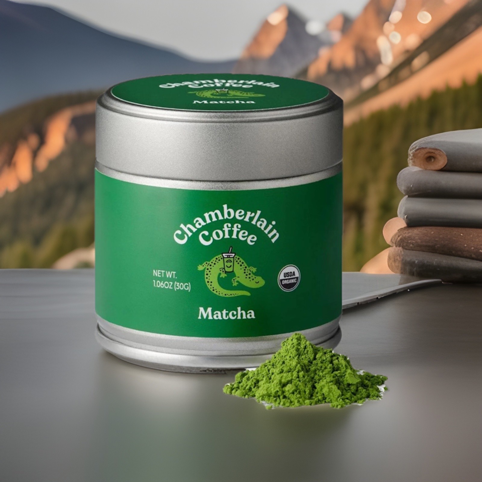 Chamberlain Coffee Ceremonial Matcha Green Tea Powder, First Harvest – 1.06 oz
