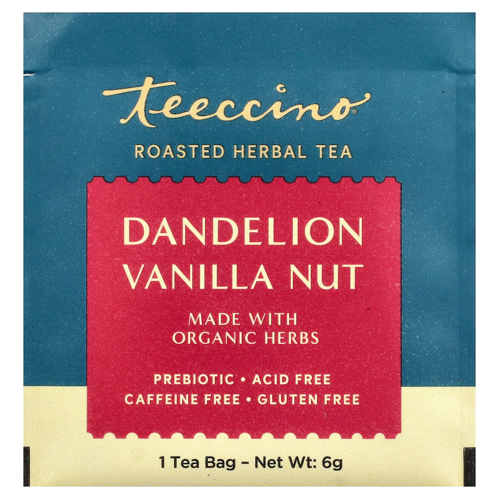 Roasted Herbal Tea, Dandelion Vanilla Nut, Caffeine Free, 25 Tea Bags, 5.3 oz